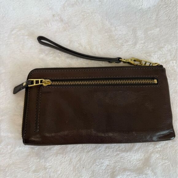 Fossil Dark Brown Leather Wristlet - Picture 2 of 5